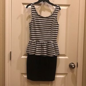 L8ter 8 Striped Peplum Dress